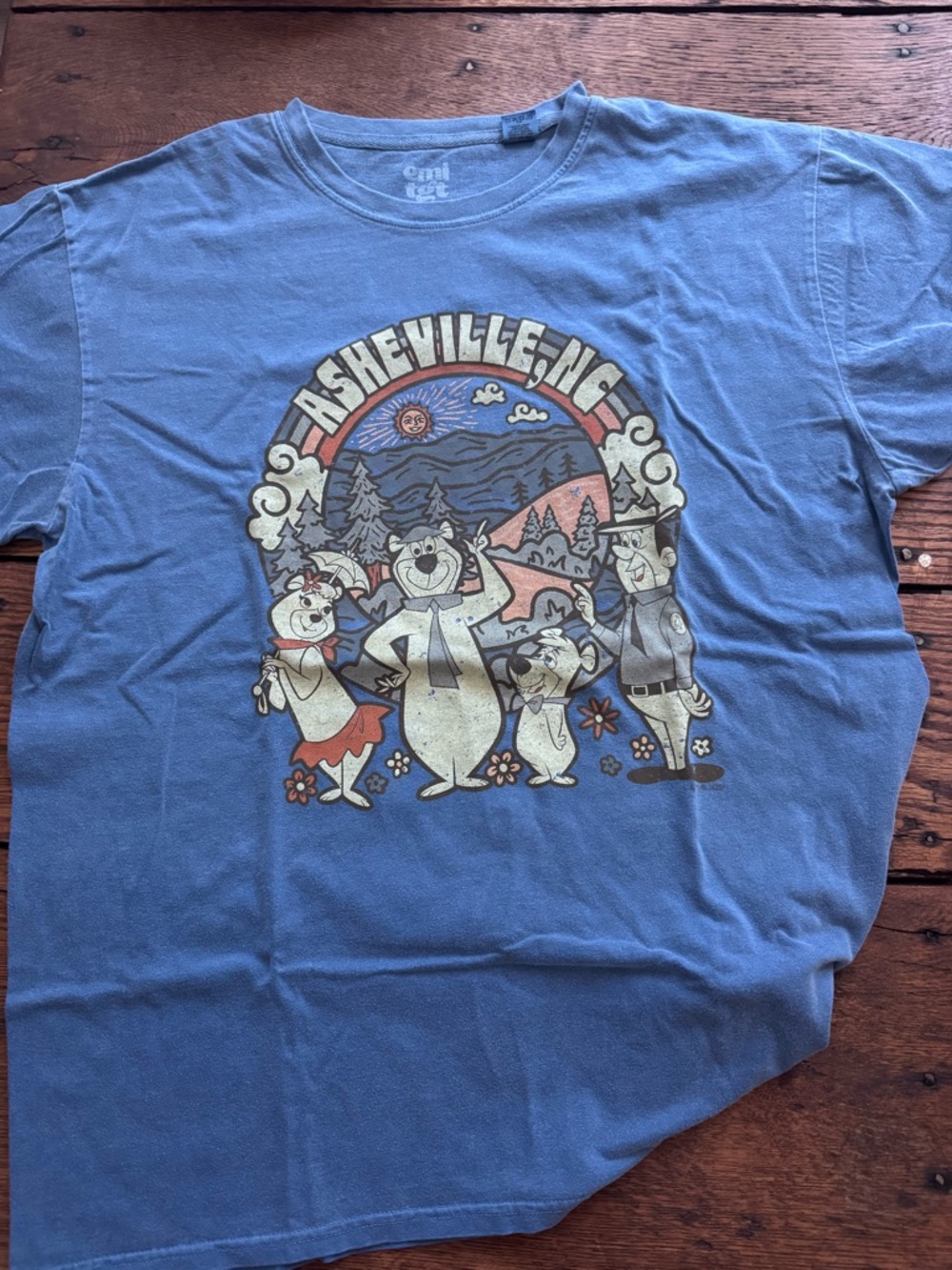 Asheville NC Yogi Bear Graphic Tee - Blue